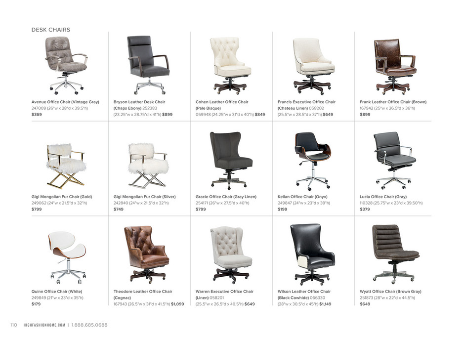 Vintage style office online chairs